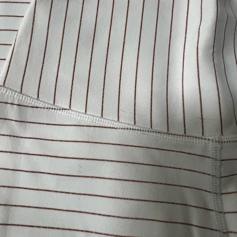 Glyder White and Pink Striped Leggings XS